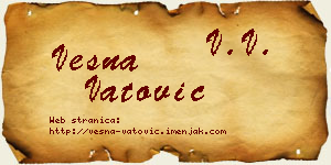 Vesna Vatović vizit kartica